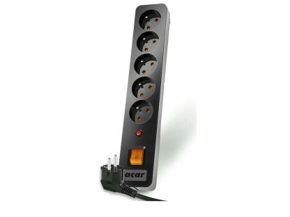 ACAR přepěťová ochrana X5, 5 zásuvek, 1,5m, černá (ppacarx5-2black)