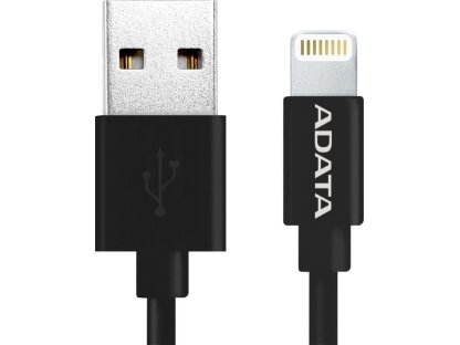ADATA kabel Lightning-USB, 1m, černý, MFI (AMFIPL-1M-CBK)