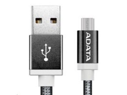 ADATA kabel USB 2.0, A-B micro, M/M, propojovací, 1m, černý (AMUCAL-100CMK-CBK)