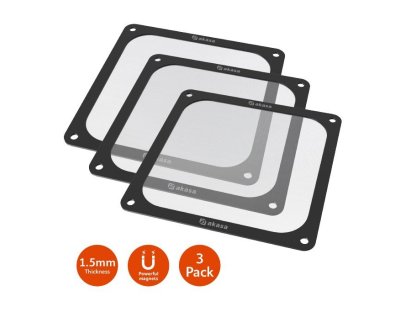 AKASA 120mm Strong Magnetic PC Fan Filter 3ks (GRM12-M01-BKT3)
