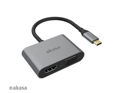 AKASA - adaptér Type-C na HDMI a VGA (AK-CBCA23-18BK)