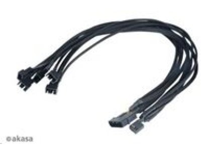 AKASA kabel napájecí 4pin Molex-5x4pin, 0,45m, opletený (AK-CBFA03-45)