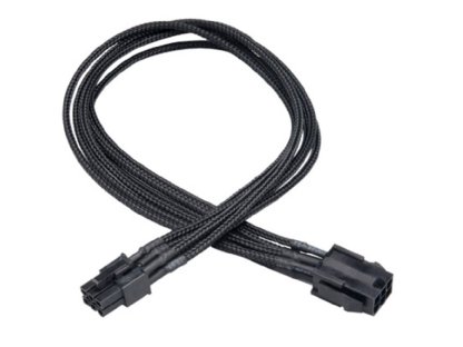 AKASA kabel napájecí 6pin-6pin, M/F, prodlužovací, 0,4m, opletený (AK-CBPW07-40BK)