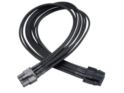 AKASA kabel napájecí 8pin-8pin, M/F, prodlužovací, 0,4m, opletený (AK-CBPW09-40BK)