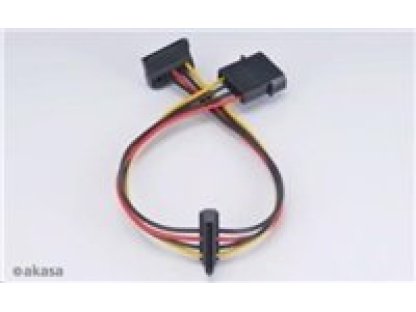 AKASA kabel napájecí, Molex-2xSATA, M/2xF, 0,3m (AK-CBPW01-30)