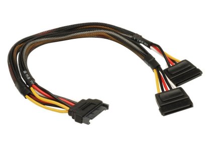 AKASA kabel napájeci SATA-2xSATA, M/2xF, 0,3m (AK-CBPW05-30)