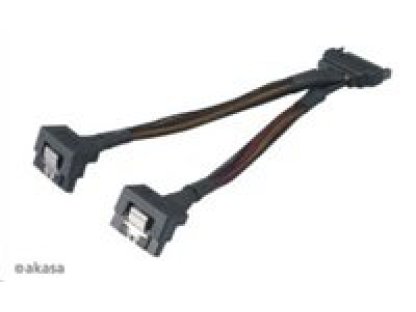 AKASA kabel napájecí SATA, rozdvojka napájení, 0,15m (AK-CBPW15-15BK)