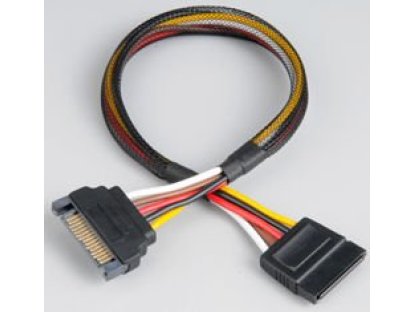 AKASA kabel napájecí SATA-SATA, M/F, prodlužovací, 0,3m (AK-CBPW04-30)