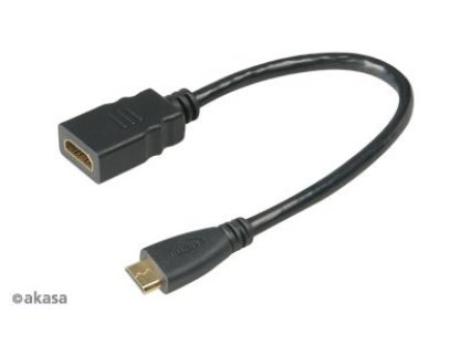AKASA redukce HDMI-HDMI mini, F/M, 0,25m (AK-CBHD10-25BK)