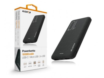 ALIGATOR PBAL1000, 10 000mAh 2v1, černá (PBAL1000BK)