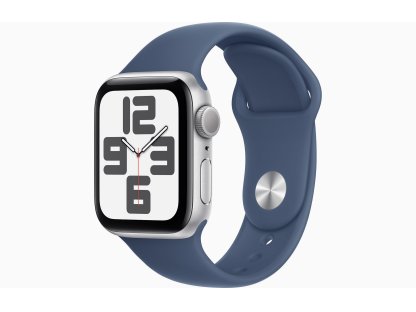 APPLE Watch SE GPS 40mm Silver Aluminium Case with Denim Sport Band-M/L (MXED3QC/A)