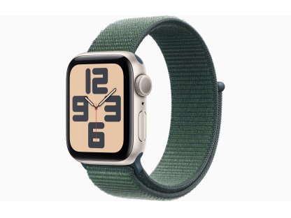 APPLE Watch SE GPS 40mm Starlight Aluminium Case with Lake Green Sport Loop (MXEH3QC/A)
