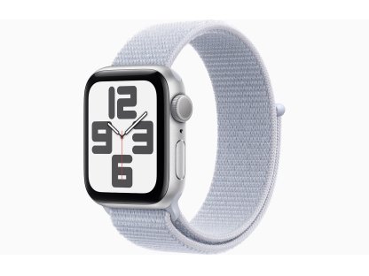 APPLE Watch SE GPS 44mm Silver Aluminium Case with Blue Cloud Sport Loop (MXET3QC/A)