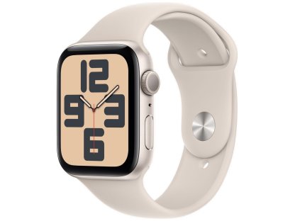 APPLE Watch SE GPS 44mm Starlight Aluminium Case with Starlight Sport Band - S/M (MRE43QC/A)