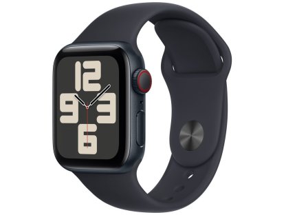 APPLE Watch SE GPS + Cellular 40mm Midnight Aluminium Case with Midnight Sport Band - M/L (MRGA3QC/A)