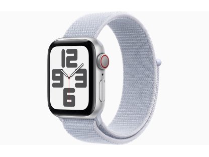 APPLE Watch SE GPS + Cellular 40mm Silver Aluminium Case with Blue Cloud Sport Loop (MXGE3QC/A)