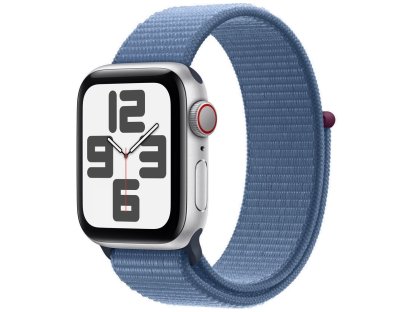 APPLE Watch SE GPS + Cellular 40mm Silver Aluminium Case with Winter Blue Sport Loop (MRGQ3QC/A)