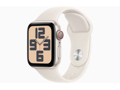 APPLE Watch SE GPS + Cellular 40mm Starlight Aluminium Case with Starlight Sport Band-M/L (MXGK3QC/A)