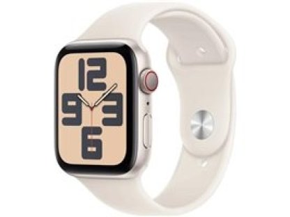 APPLE Watch SE GPS + Cellular 40mm Starlight Aluminium Case with Starlight Sport Band-S/M (MXGJ3QC/A)