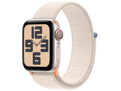 APPLE Watch SE GPS + Cellular 40mm Starlight Aluminium Case with Starlight Sport Loop (MRG43QC/A)