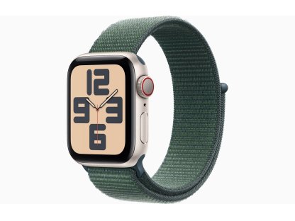 APPLE Watch SE GPS + Cellular 44mm Starlight Aluminium Case with Lake Green Sport Loop (MXGV3QC/A)