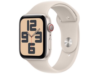 APPLE Watch SE GPS + Cellular 44mm Starlight Aluminium Case with Starlight Sport Band - M/L (MRGX3QC/A)