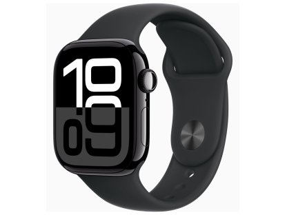 APPLE Watch Series 10 GPS 42mm Jet Black Aluminium Case with Black Sport Band-M/L (MWWF3QC/A)