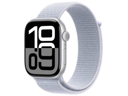 APPLE Watch Series 10 GPS 46mm Silver Aluminium Case with Blue Cloud Sport Loop (MWWN3QC/A)