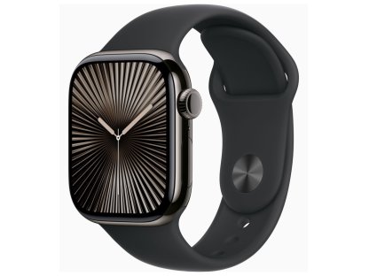 APPLE Watch Series 10 GPS + Cellular 42mm Slate Titanium Case with Black Sport Band - S/M (MWXG3QC/A)