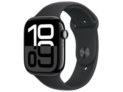 APPLE Watch Series 10 GPS + Cellular 46mm Jet Black Aluminium Case with Black Sport Band - M/L (MWY43QC/A)