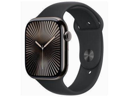 APPLE Watch Series 10 GPS + Cellular 46mm Slate Titanium Case with Black Sport Band - M/L (MWYE3QC/A)