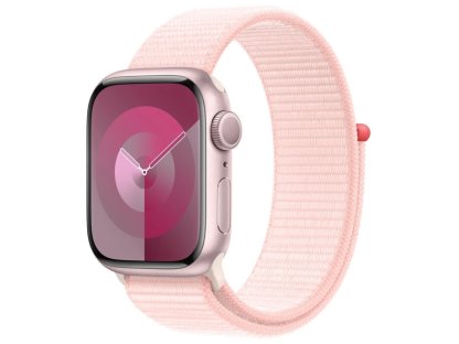 APPLE Watch Series 9 GPS 41mm Pink Aluminium Case with Light Pink Sport Loop (MR953QC/A)