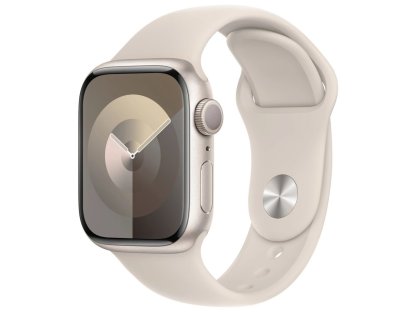 APPLE Watch Series 9 GPS 41mm Starlight Aluminium Case with Starlight Sport Band - S/M (MR8T3QC/A)