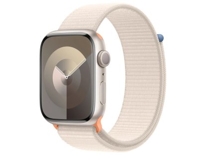 APPLE Watch Series 9 GPS 45mm Starlight Aluminium Case with Starlight Sport Loop (MR983QC/A)