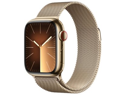APPLE Watch Series 9 GPS + Cellular 41mm Gold Stainless Steel Case with Gold Milanese Loop (MRJ73QC/A)