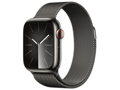 APPLE Watch Series 9 GPS + Cellular 41mm Graphite Stainless Steel Case with Graphite Milanese Loop (MRJA3QC/A)