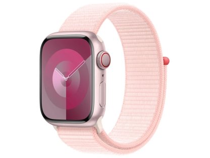 APPLE Watch Series 9 GPS + Cellular 41mm Pink Aluminium Case with Light Pink Sport Loop (MRJ13QC/A)