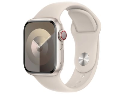 APPLE Watch Series 9 GPS + Cellular 41mm Starlight Aluminium Case with Starlight Sport Band - M/L (MRHP3QC/A)