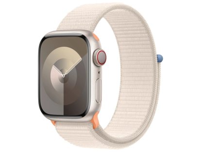 APPLE Watch Series 9 GPS + Cellular 41mm Starlight Aluminium Case with Starlight Sport Loop (MRHQ3QC/A)