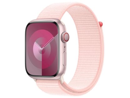 APPLE Watch Series 9 GPS + Cellular 45mm Pink Aluminium Case with Light Pink Sport Loop (MRMM3QC/A)