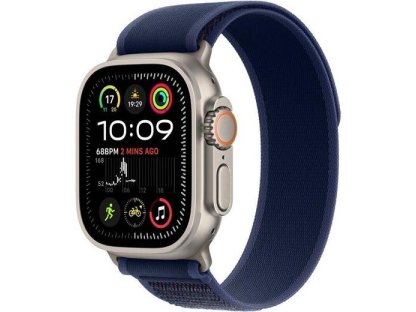 APPLE Watch Ultra 2 GPS + Cellular 49mm Natural Titanium Case with Blue Trail Loop-M/L (MX4L3CS/A)