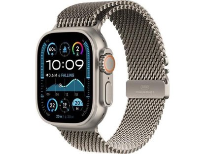 APPLE Watch Ultra 2 GPS + Cellular 49mm Natural Titanium Case with Natural Titanium Milanese Loop-M (MX5R3CS/A)