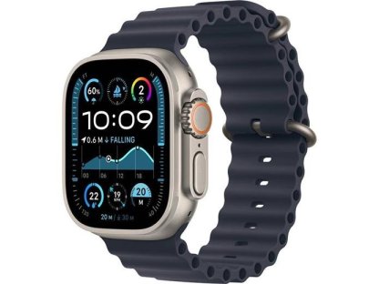 APPLE Watch Ultra 2 GPS + Cellular 49mm Natural Titanium Case with Navy Ocean Band (MX4D3CS/A)