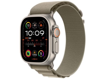 APPLE Watch Ultra 2 GPS + Cellular, 49mm Titanium Case with Olive Alpine Loop - Small (MREX3CS/A)