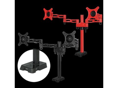 ARCTIC Z2 red - dual monitor arm with USB Hub inte
