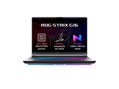 ASUS ROG Strix G16 G615LW - 16" 2560x1600 2.5K, Ultra 9 275HX, 32GB RAM, 1TB SSD, GeForce RTX 5080, W11 Home, šedý (G615LW-NEBULA007W)
