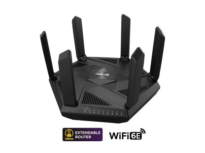 ASUS RT-AXE7800 (AXE7800) WiFi 6E Extendable Router, 2.5G port, AiMesh, 4G/5G Mobile Tethering (90IG07B0-MU9B00)