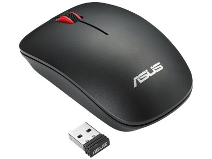 ASUS WT300 - Cestovní/Optická/1 600 DPI/Bezdrátová USB/Černá-červená (90XB0450-BMU000)