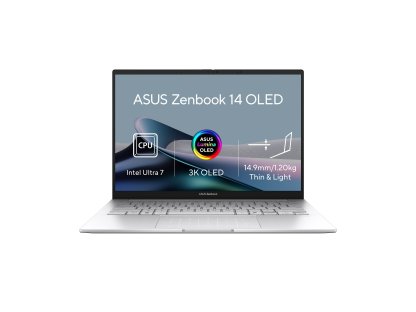 ASUS Zenbook 14 OLED/UX3405CA-OLED382X - 14" 1920x1200 WUXGA, Ultra 7 255H, 32GB RAM, 1TB SSD, Intel Arc 140T, W11 Pro, stříbrný (UX3405CA-OLED382X)