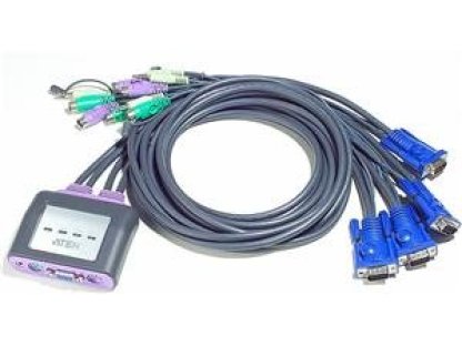 ATEN 4-port deskswitch PS/2 mini, audio, 1.2m kab (CS-64A)